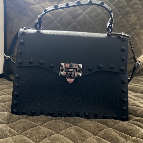 Handbags - Black Studded Handbag